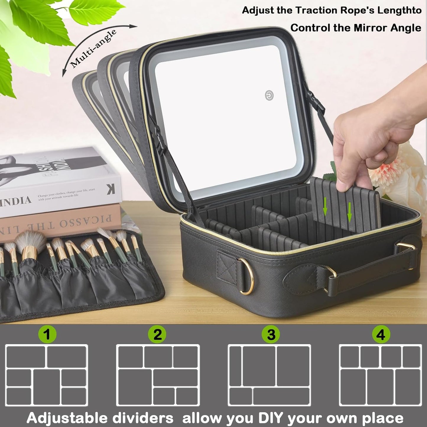 Glow Up on the Go! β¨ Travel Makeup Bag with LED Mirror - Perfect for glam on the move! πβ¨ Adjustable Brightness, Customizable Dividers, and Tons of Storage! Ideal Gift for Her! ππ€