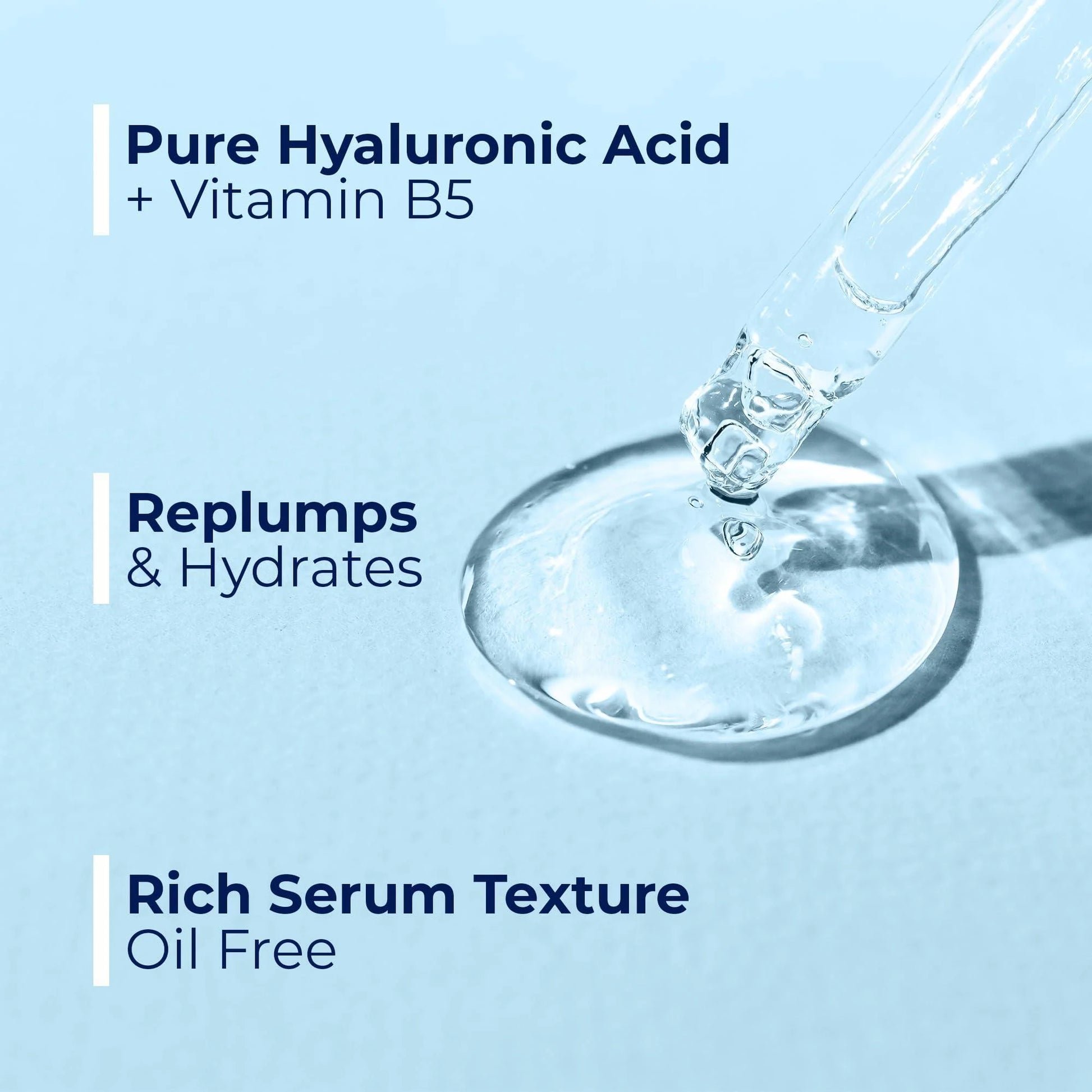 Pure Hyaluronic Acid Serum for Face with Vitamin B5 Hydrating Serum for Skin