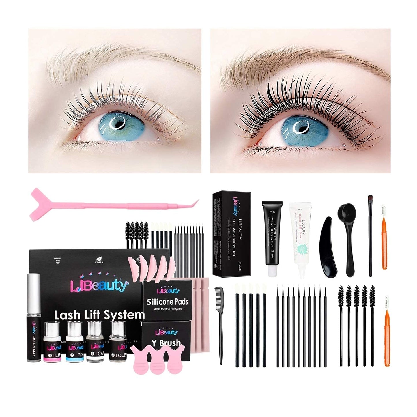 Achieve Stunning Lashes & Brows at Home! 💖✨  Lash Lift & Color Kit for Gorgeous Eyes! 🖤 #DIYBeauty #LashGoals