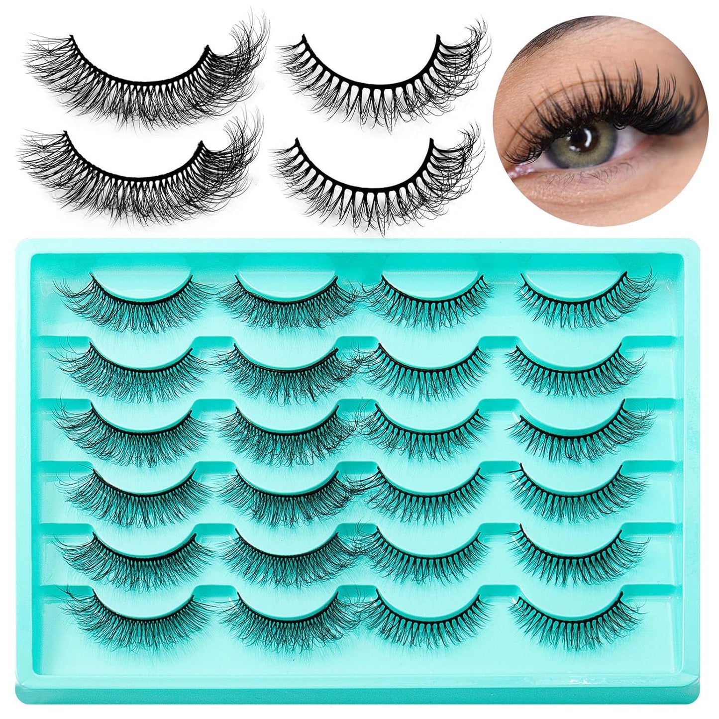 Elevate Your Beauty Game with 's 12 Pairs of Wispy Faux Mink Lashes – Perfect for a Natural Look! 💖✨ #FakeLashes #BeautyEssentials