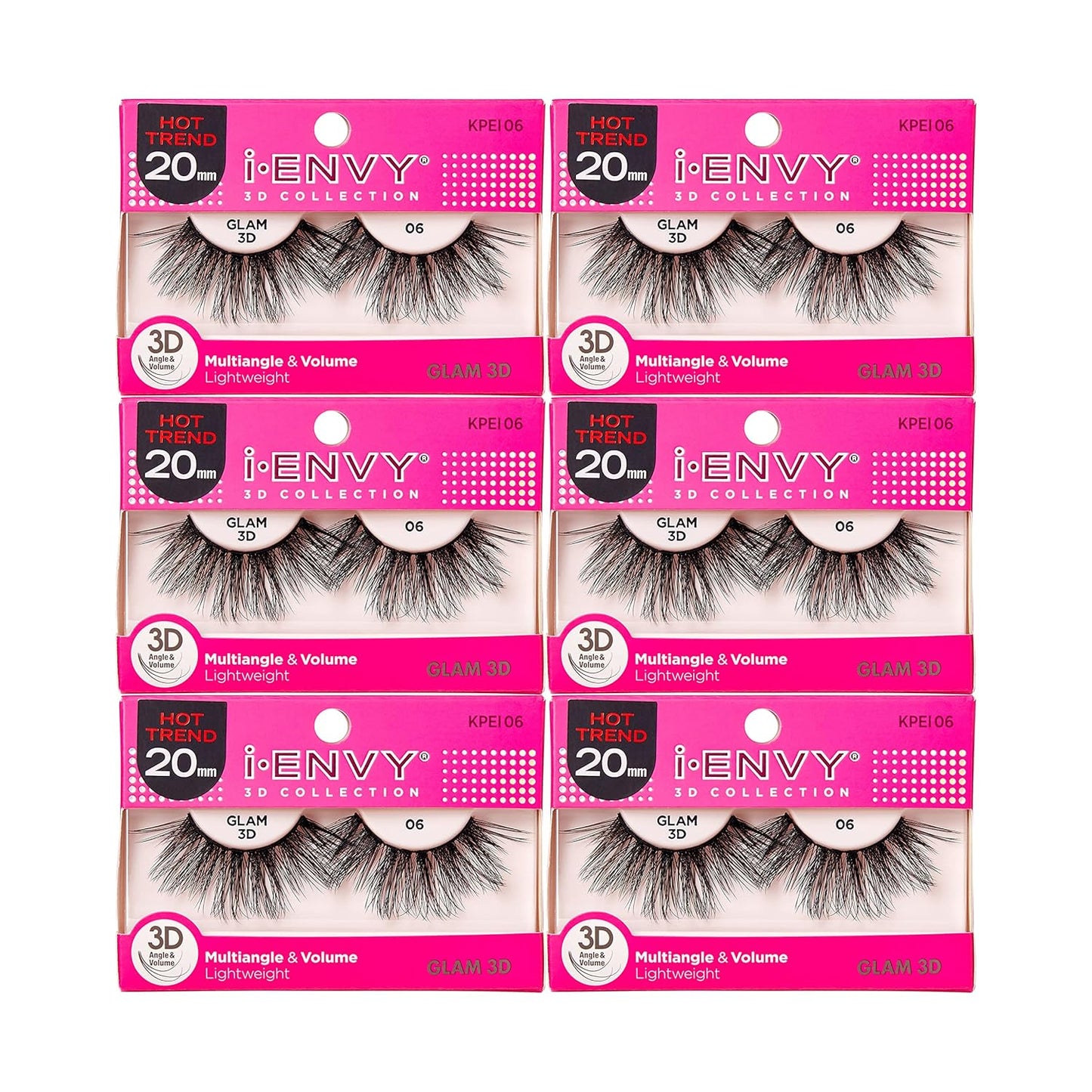 Unleash Your Glam with I-Envy 3D Multi-Angle & Volume Lashes - 6 Pack! ✨👁️💖