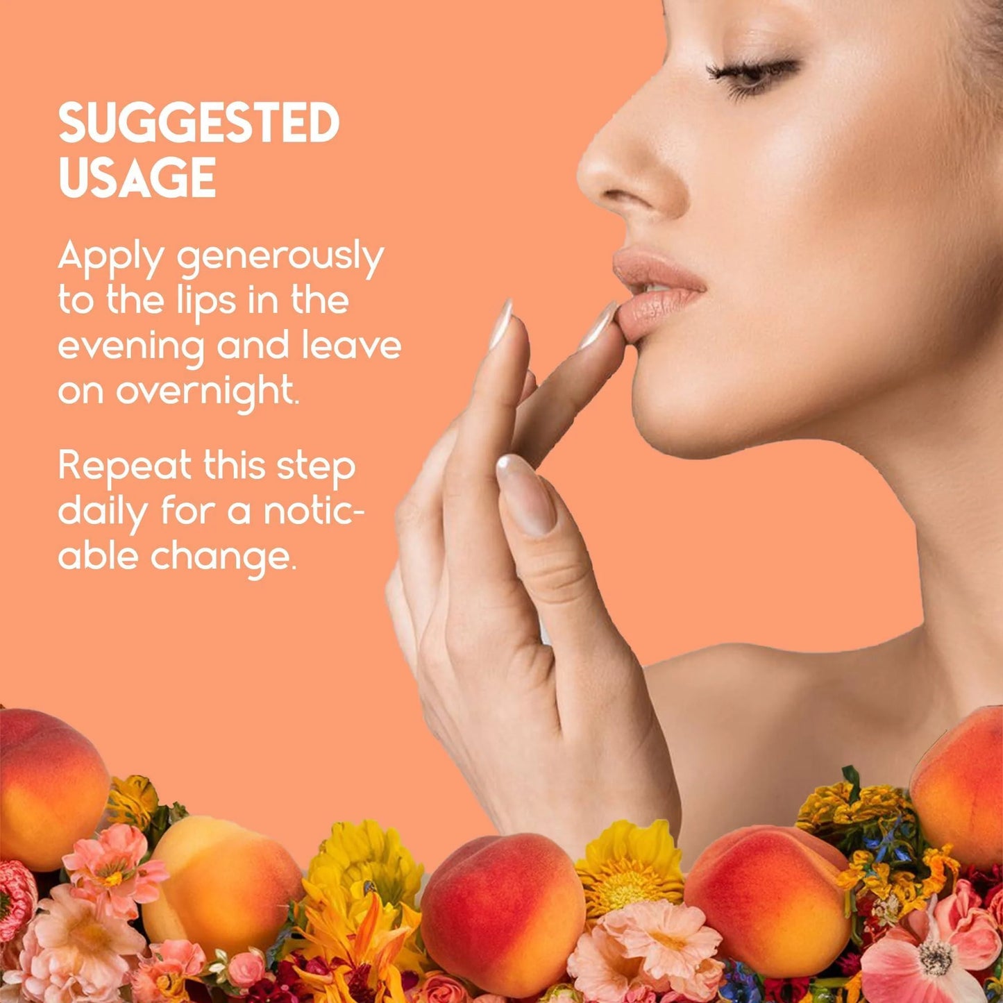 Lip Sleeping Mask with Hyaluronic Acid Vitamin C Nourish Hydrate Dry Lips Peach