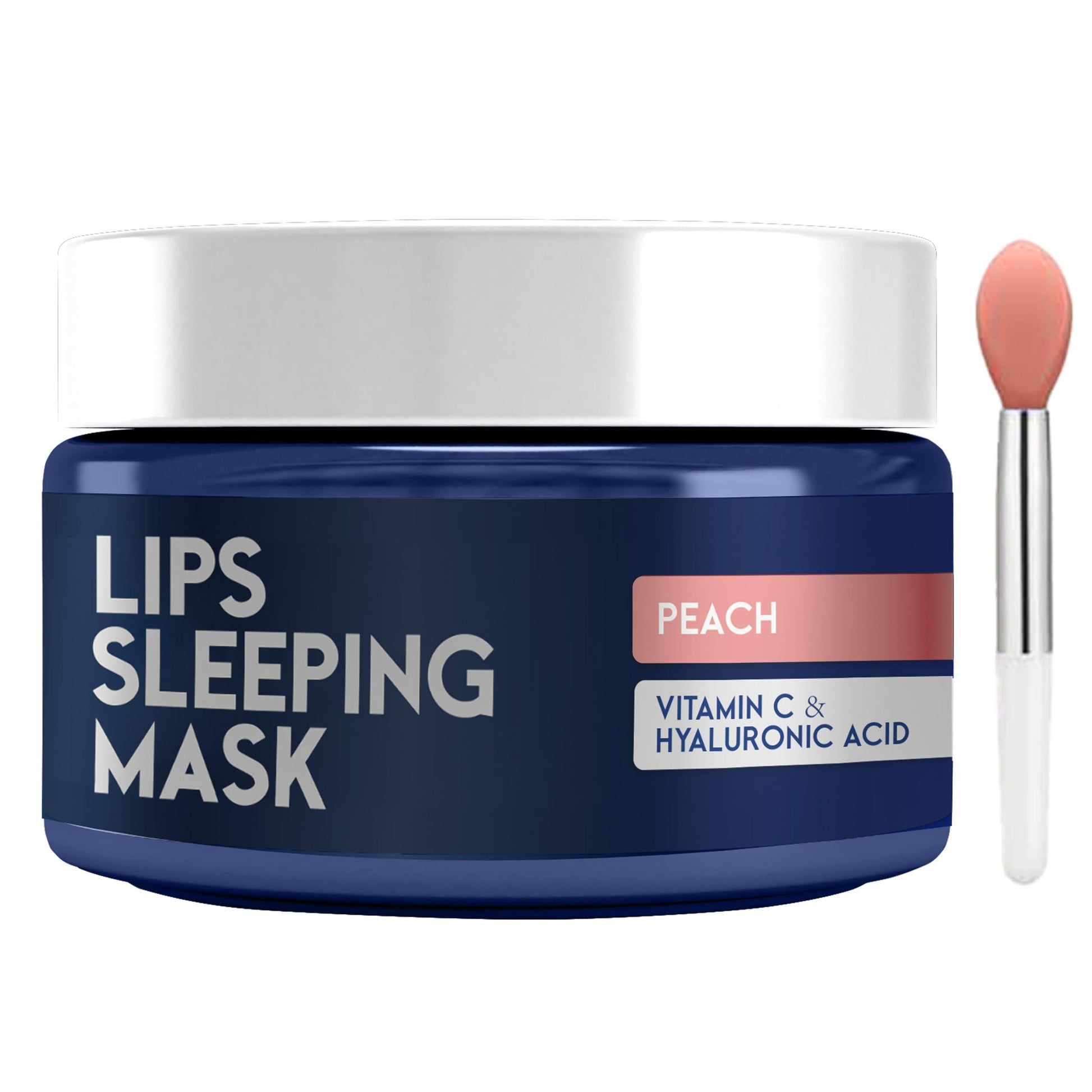 Lip Sleeping Mask with Hyaluronic Acid Vitamin C Nourish Hydrate Dry Lips Peach