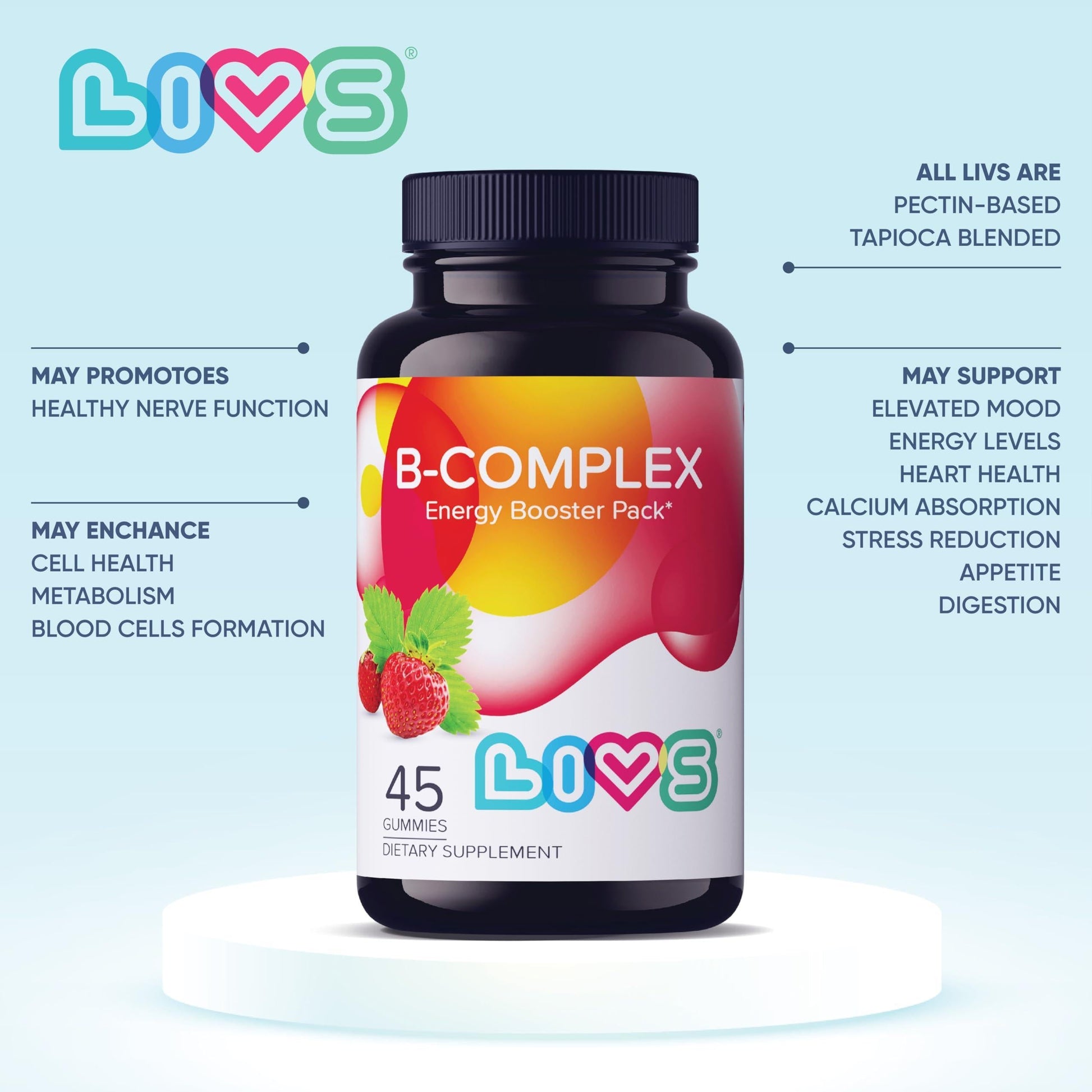 Energy B Complex Vitamin Gummies with B3 B6 B12 and Biotin Energy and Vitamin B